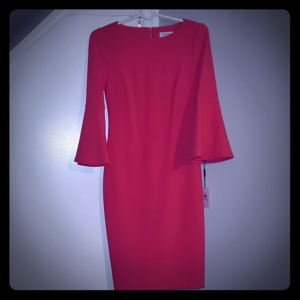 Calvin Klein Pink Bell Sleeve Dress 2